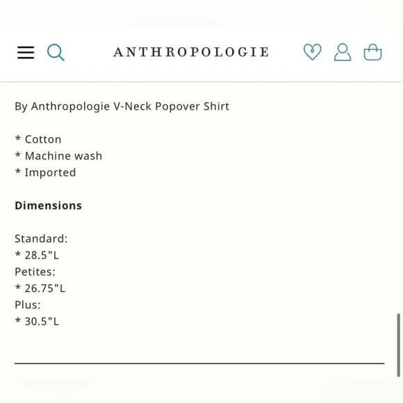 ANTHROPOLOGIE V-Neck Popover Shirt in Blue - Picture 11 of 11
